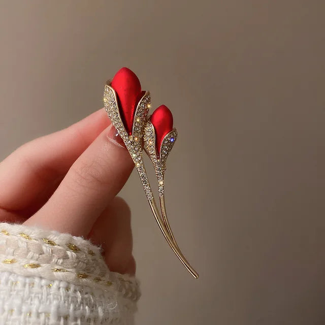 Elegant Pearl Rhinestone Baroque Imitation Wreath Butterfly Cirle Leaf Brooch for Women
