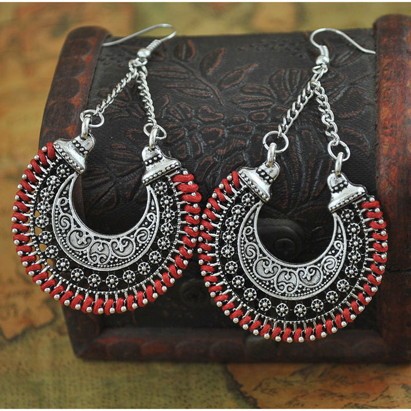 Bohemian Vintage Crescent Moon Earrings