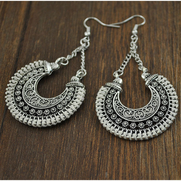 Bohemian Vintage Crescent Moon Earrings