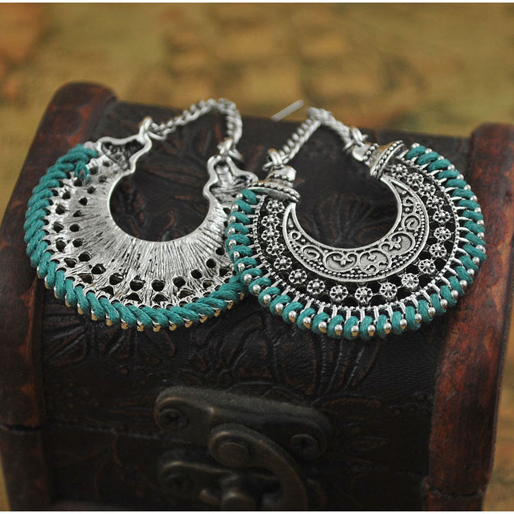 Bohemian Vintage Crescent Moon Earrings