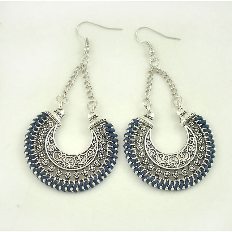 Bohemian Vintage Crescent Moon Earrings