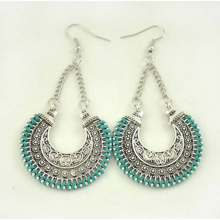 Bohemian Vintage Crescent Moon Earrings