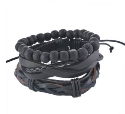 Leather Multilayer Bead Bracelet: Vintage Punk Wrap Bracelet for Men and Women - 17 Variants