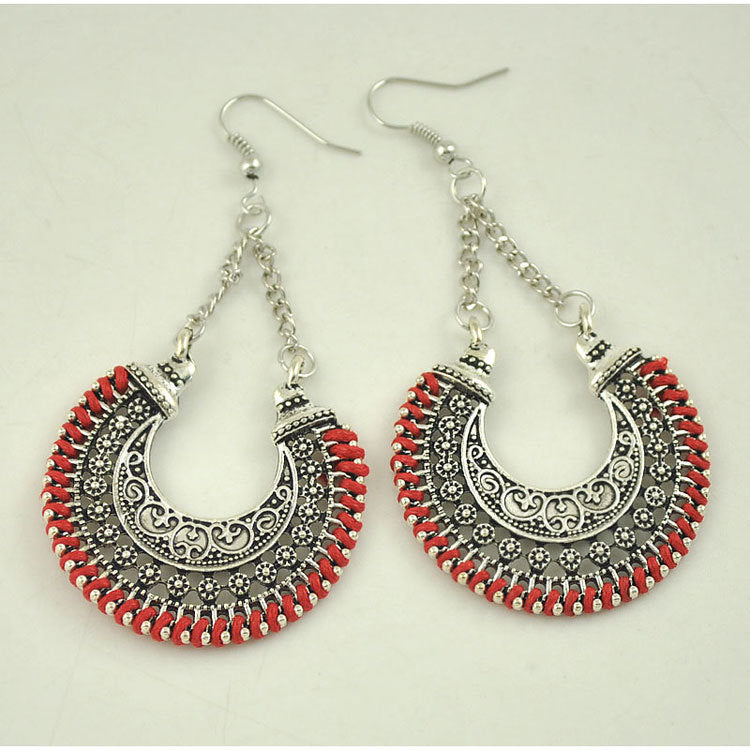 Bohemian Vintage Crescent Moon Earrings