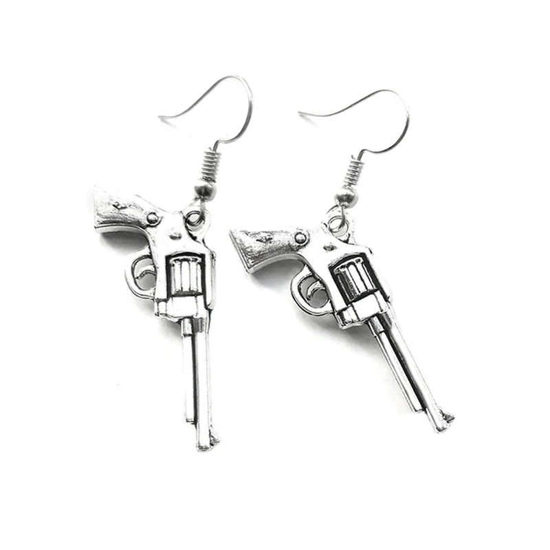 "Edgy Earrings for Fashion Rebels: Handcuffs, Blades, Guns & More! Unique Handcrafted Jewelry for Bold Style - Ideal ' Gift!" Handmade - 7-10 DAY DELIVERY