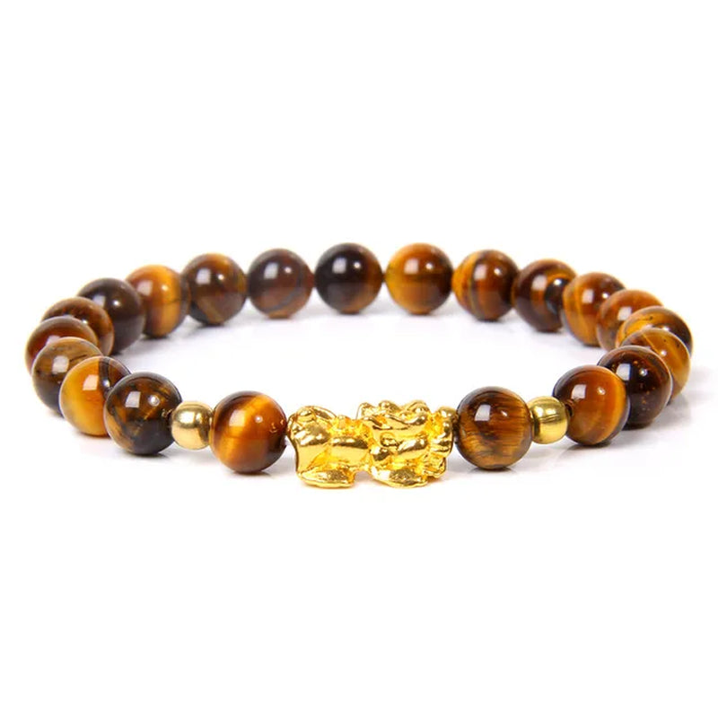 Fengshui Pixiu Beads Bracelet Natural Obsidian Stone Beads